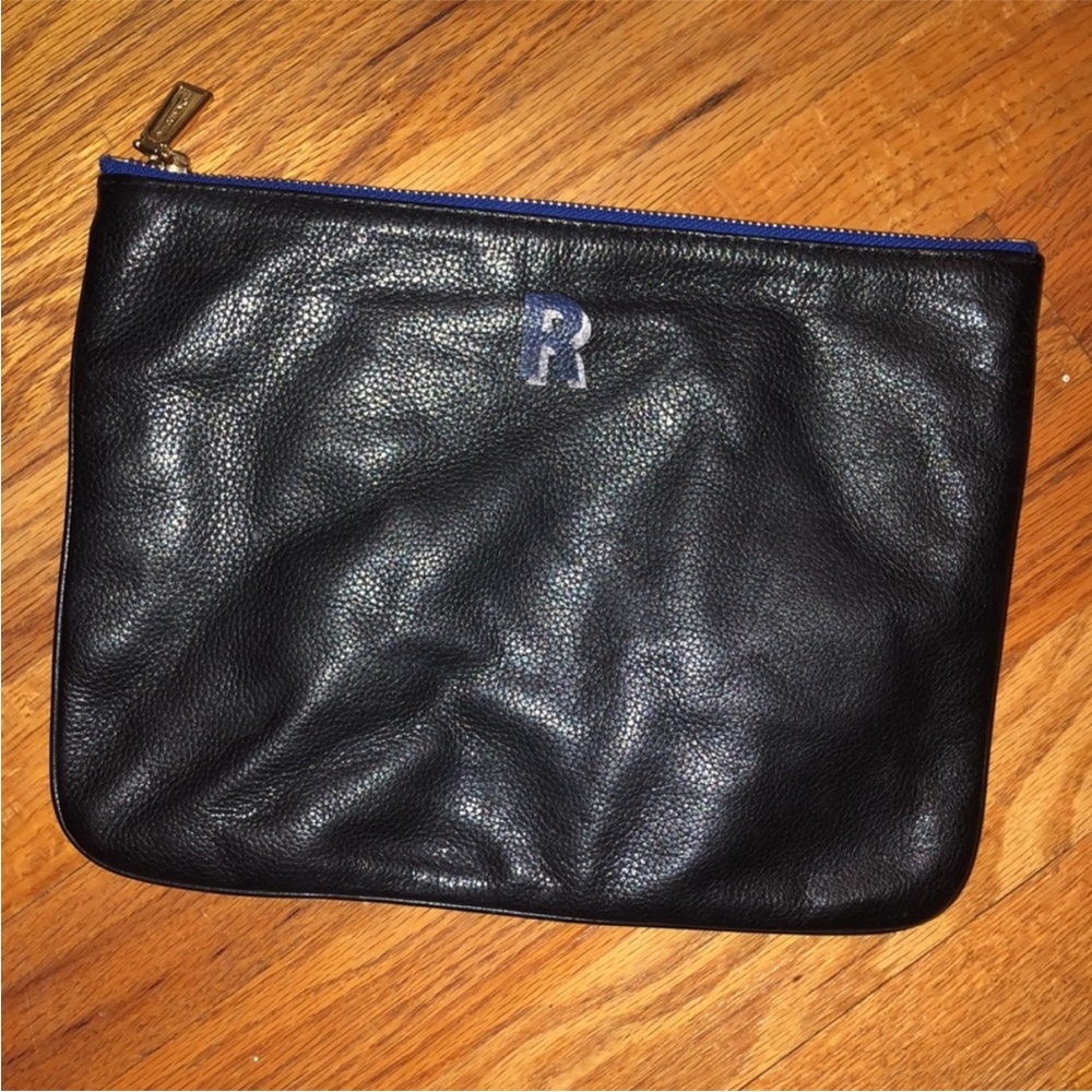 Rebecca Minkoff JODY Initial R Leather Black Clutch